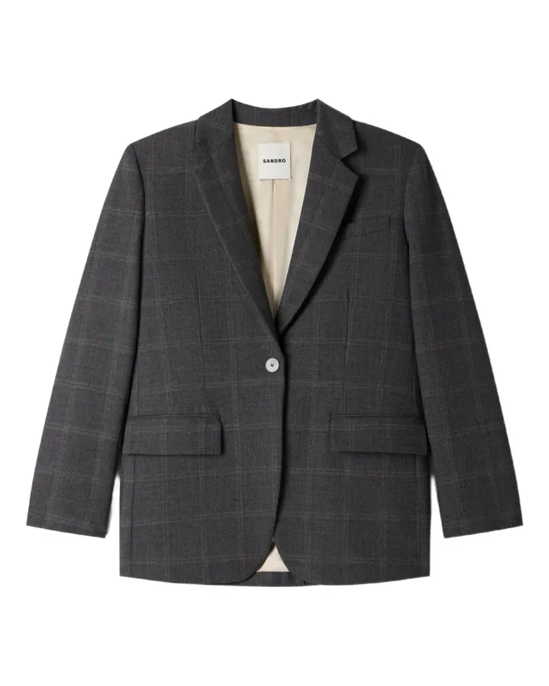 Sandro Karierter Blazer - Grau Grau