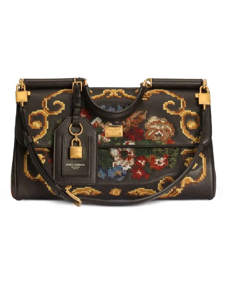 Dolce & Gabbana Mittelgroße My Sicily Handtasche - Schwarz Schwarz