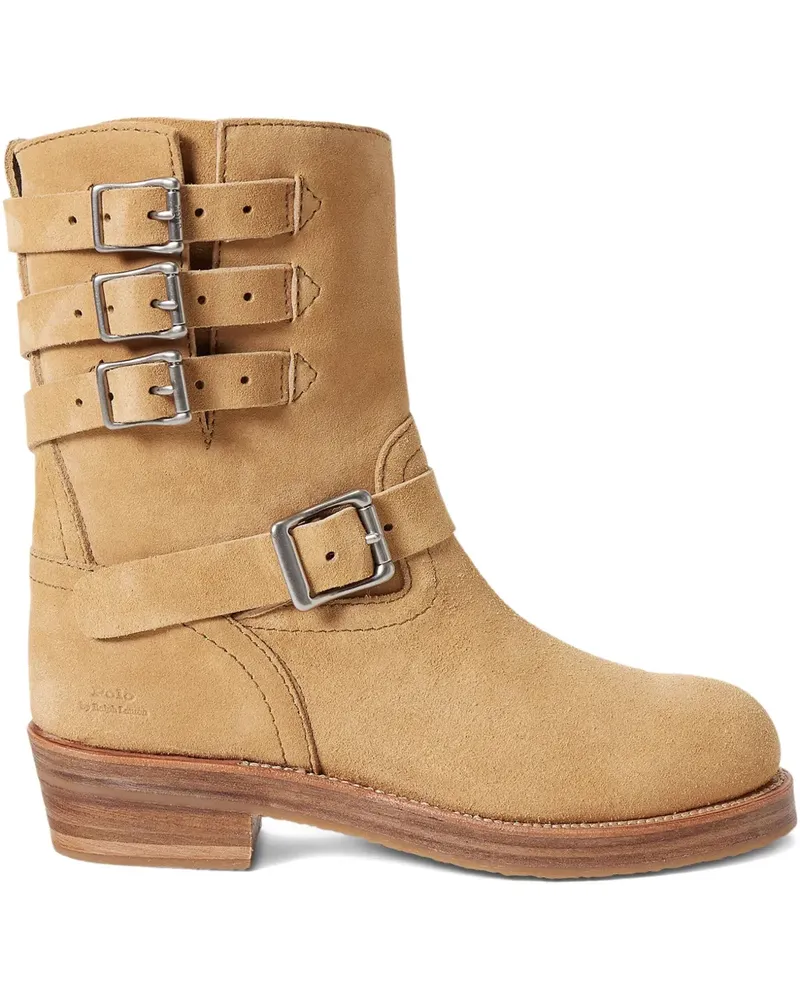 Ralph Lauren Wildlederstiefel mit Dreifach-Schnalle - Braun Braun
