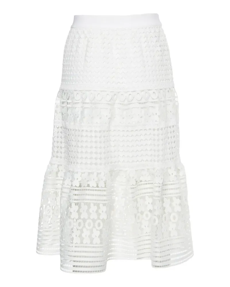 Diane von Furstenberg lace tiered skirt - Weiß Weiß