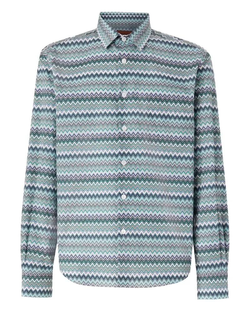 Missoni Hemd mit Zickzackmuster - Grün Grün