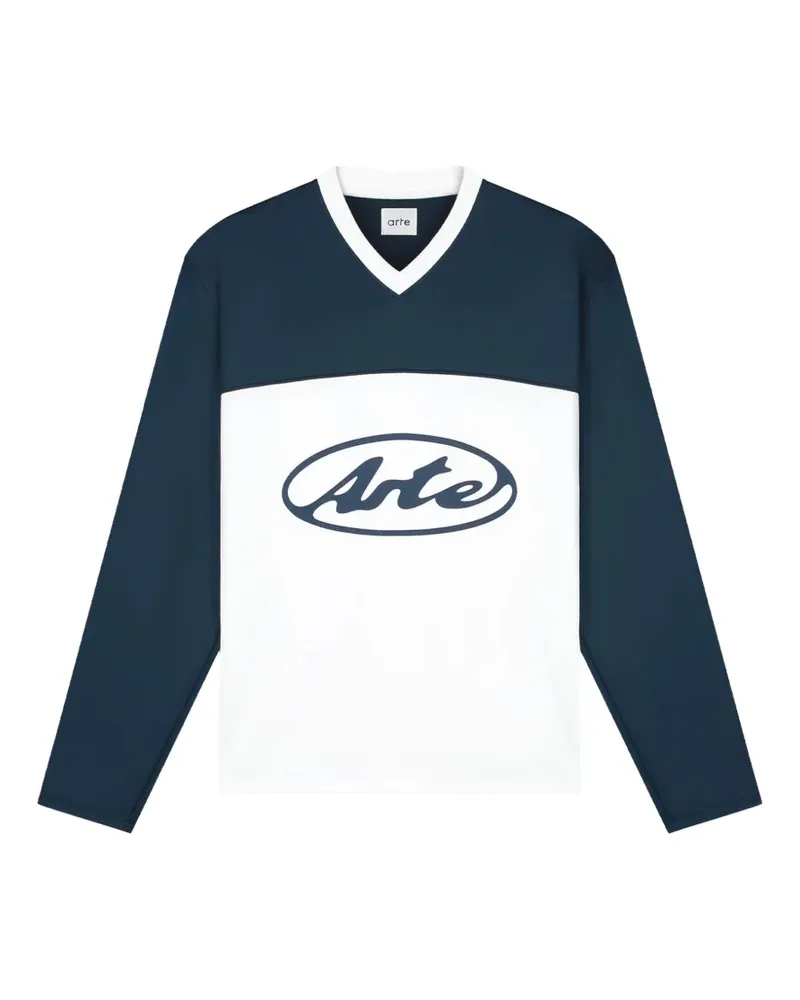 Arte Antwerp Circle logo V-neck longsleeve - Blau Blau