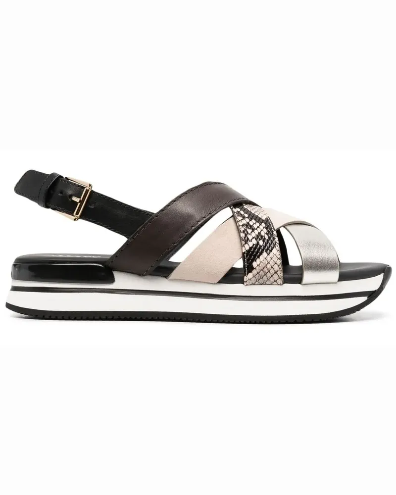 Hogan Sandalen in Colour-Block-Optik - Gold Gold