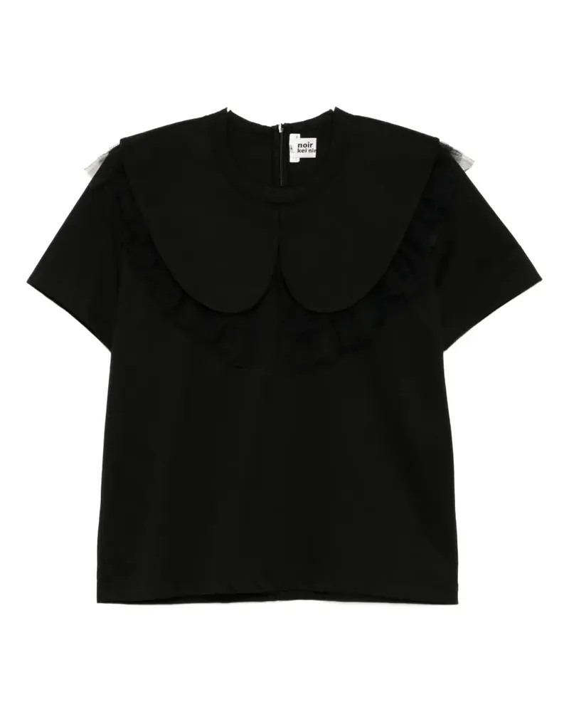Noir Kei Ninomiya ruffled-lace top - Schwarz Schwarz