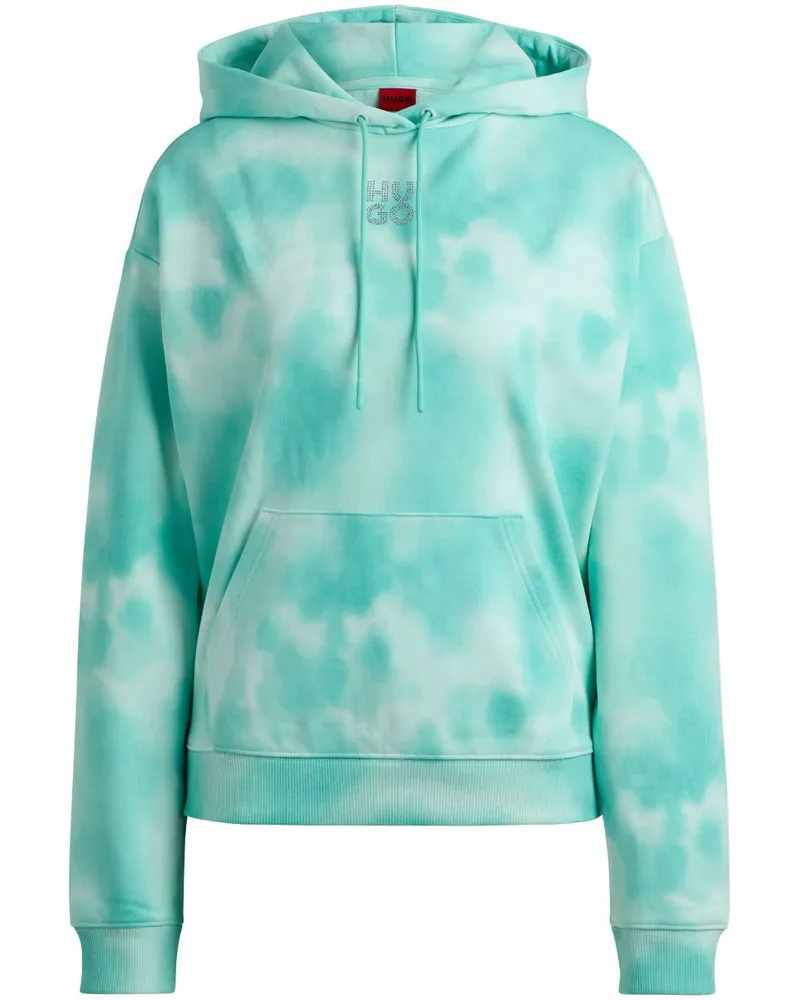 HUGO BOSS Batik-Hoodie aus Frottee - Blau Blau