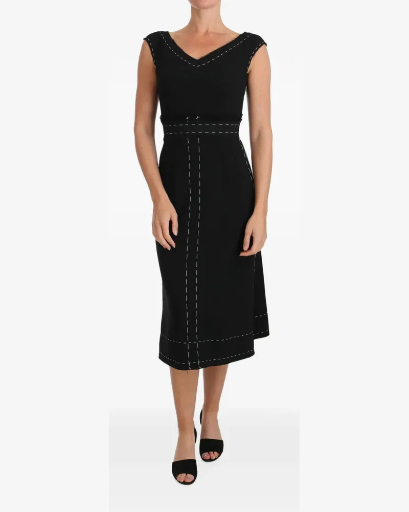 Dolce & Gabbana A-Linien-Kleid mit Kontrastnähten - Schwarz Schwarz