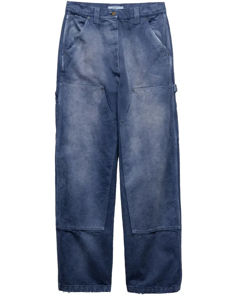 Prada Cargohose mit Triangel-Logo - Blau Blau
