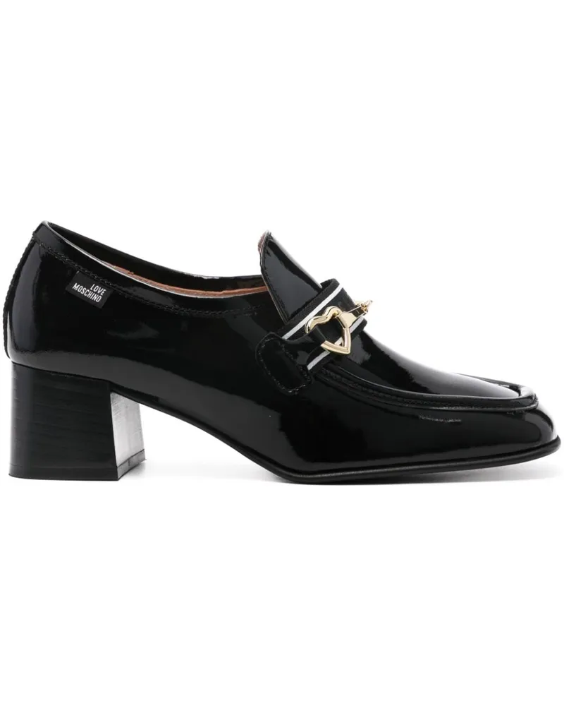 Moschino Loafer mit Herzanhänger 48mm Schwarz