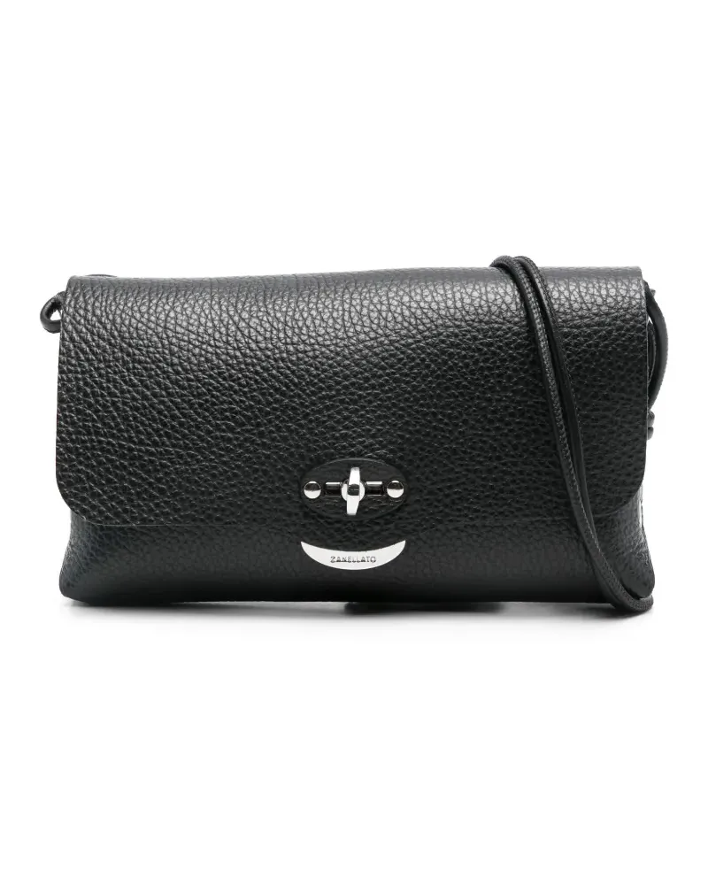 Zanellato Kleine Lettera Schultertasche - Schwarz Schwarz