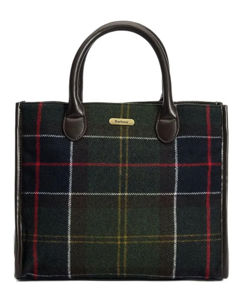 Barbour Barrhill Tote Bag mit Schottenkaro - Grün Grün