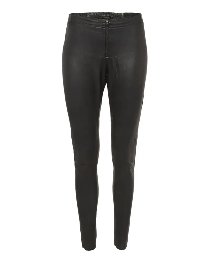 Alice + Olivia Schmale Lederhose - Schwarz Schwarz