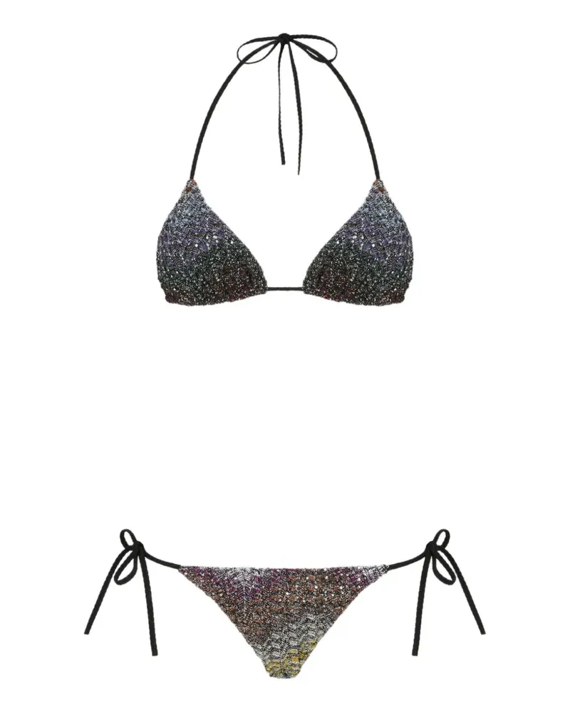 Missoni tie-fastening bikini set - Schwarz Schwarz
