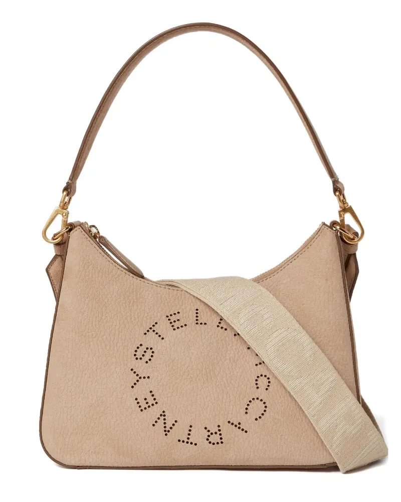 Stella McCartney Schultertasche mit Logo - Nude Nude