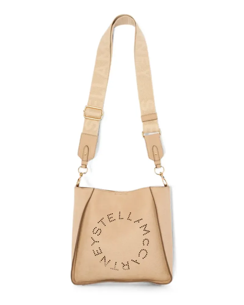 Stella McCartney Schultertasche mit Logo - Nude Nude