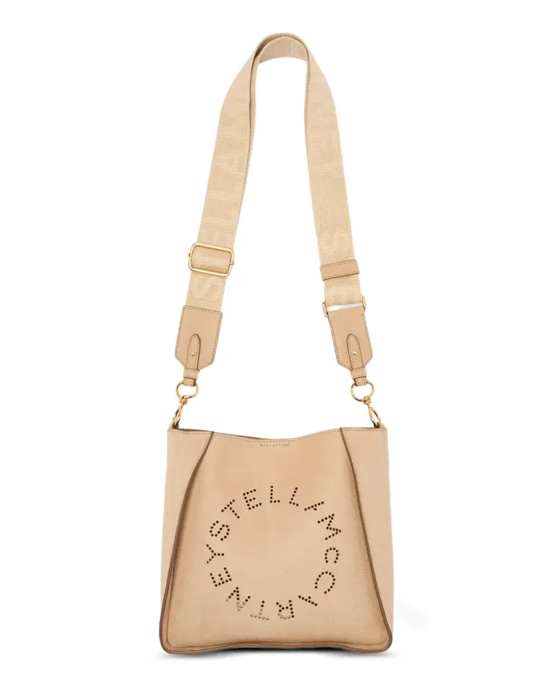 Stella McCartney Schultertasche mit Logo - Nude Nude