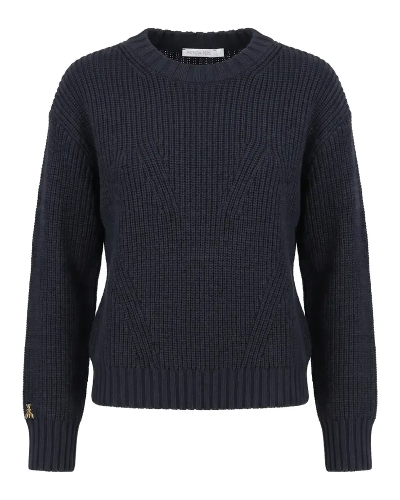 Patrizia Pepe Gerippter Strickpullover - Blau Blau