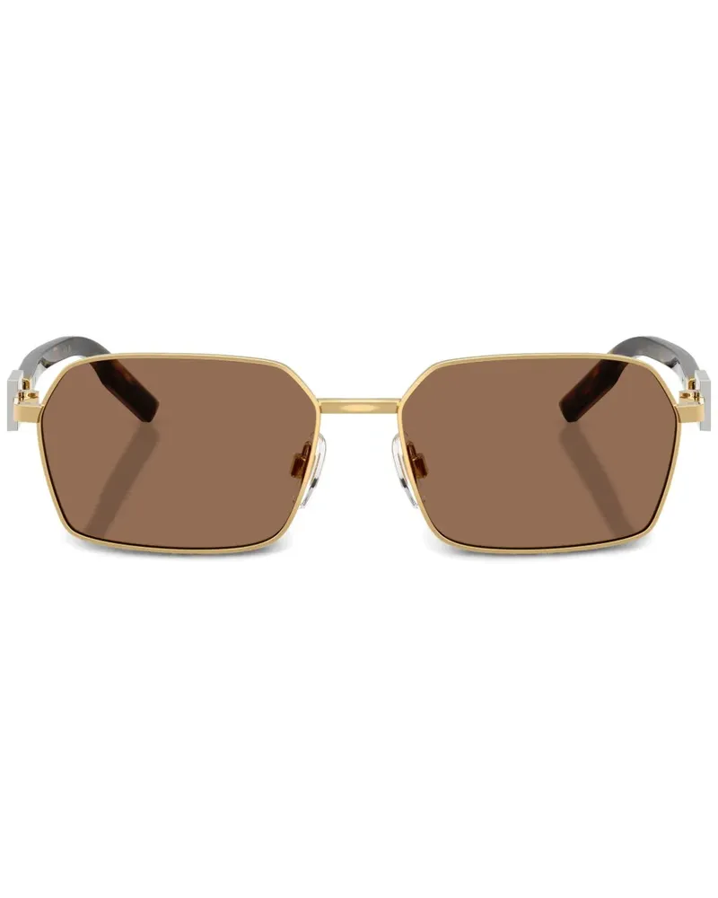 Dolce & Gabbana Sonnenbrille mit Logo-Schild - Gold Gold