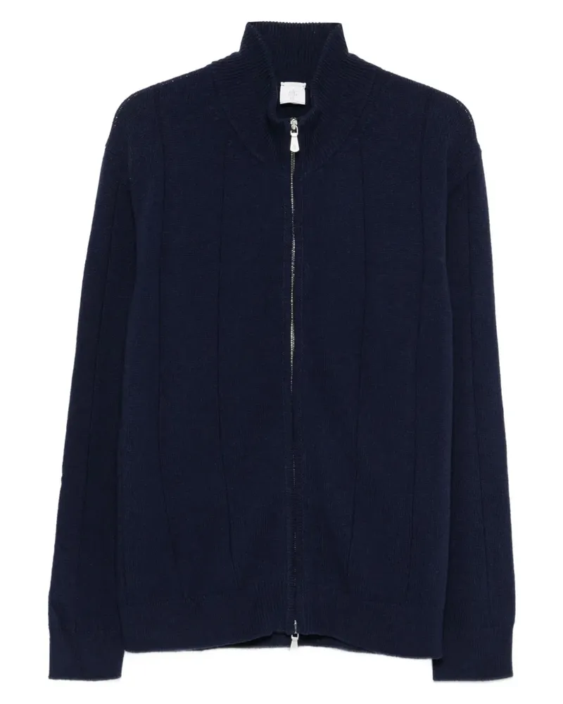 Eleventy Gerippter Cardigan mit Reißverschluss - Blau Blau