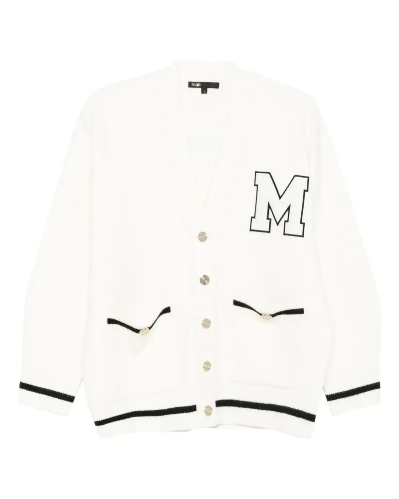 Maje Cardigan mit Initialen - Weiß Weiß