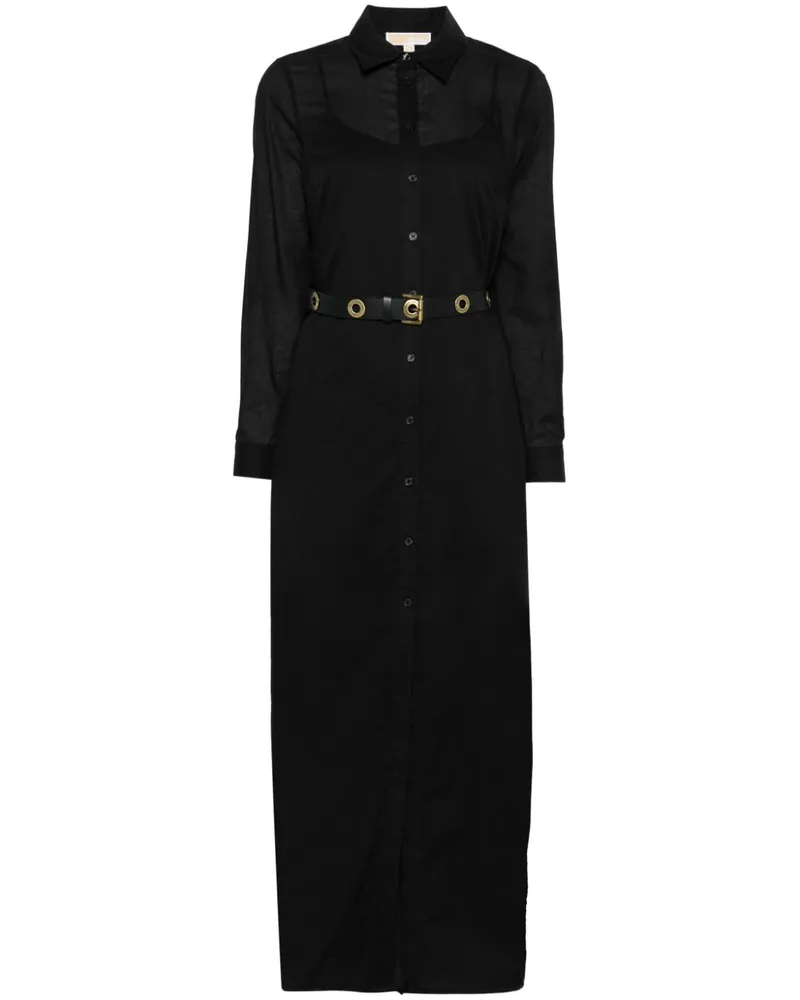 Michael Kors Langes Hemdkleid - Schwarz Schwarz