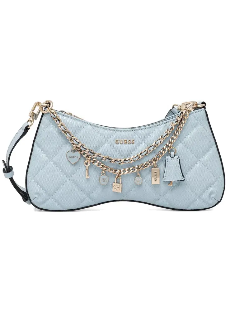 Guess Libby quilted charm-detail shoulder bag - Blau Blau