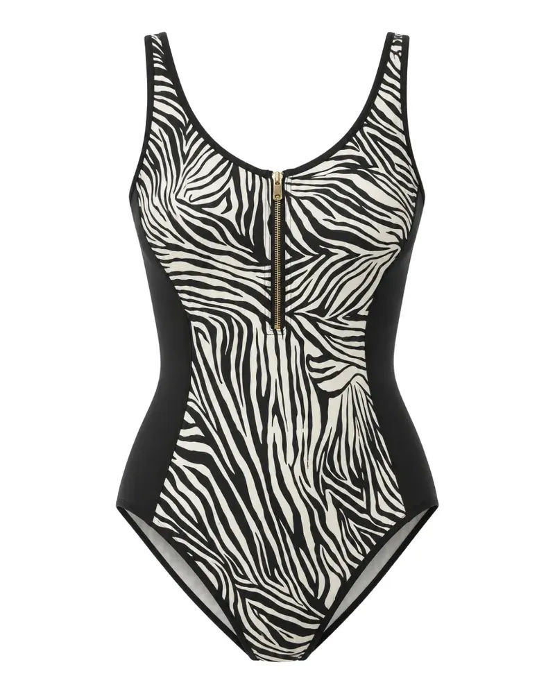 Michael Kors Badeanzug mit Zebra-Print - Schwarz Schwarz