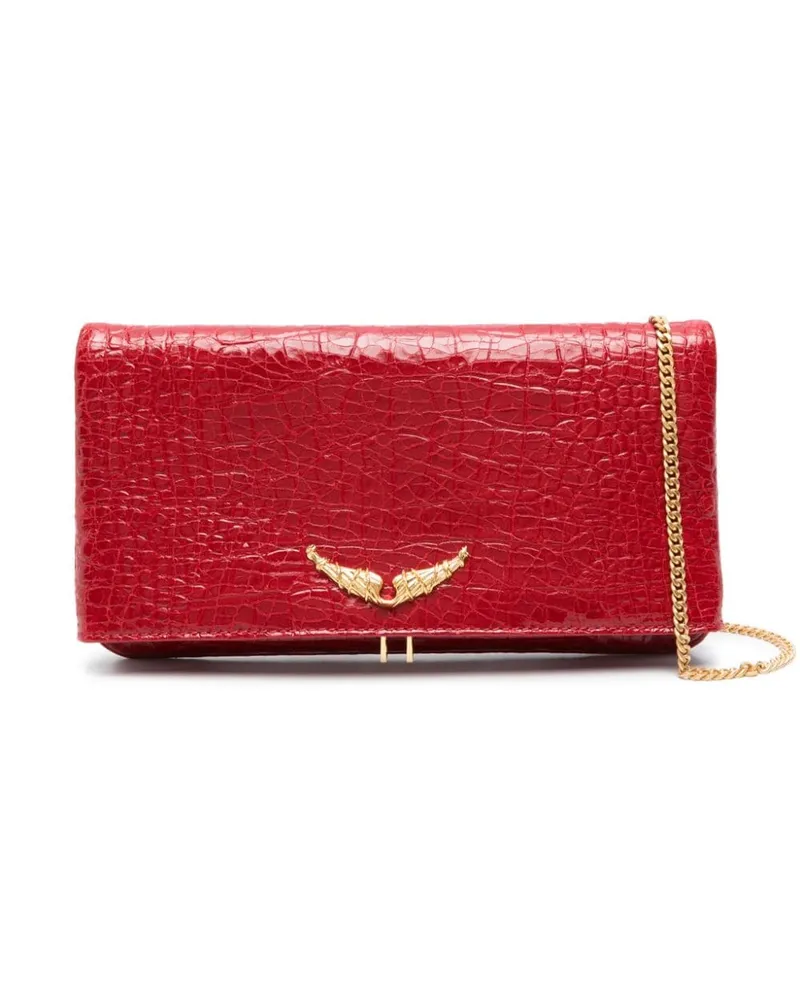 Zadig & Voltaire Goossens Rock Clutch mit Prägung Rot