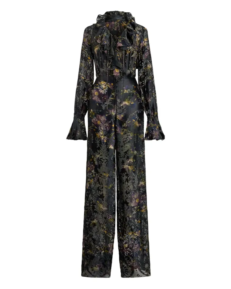 Ralph Lauren Gerüschter Jumpsuit mit Blumen-Print - Grün Grün