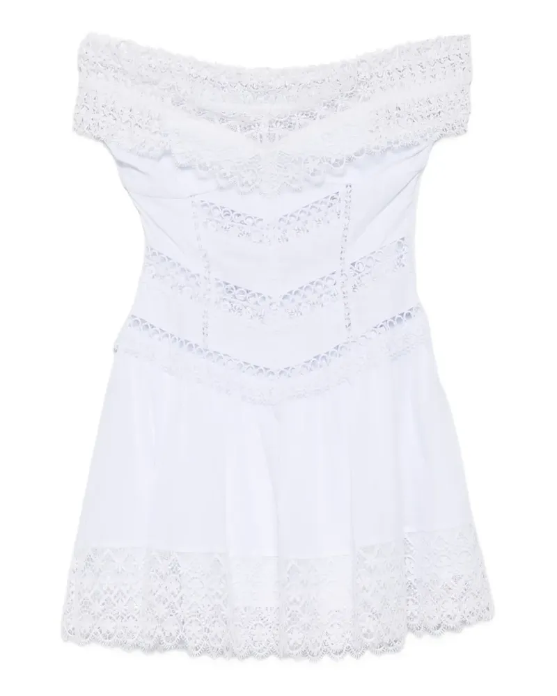 Charo Ruiz Eliane lace-trim off-the-shoulder mini dress - Weiß Weiß