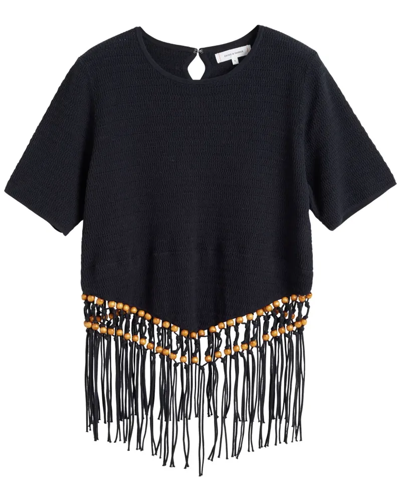 Chinti & Parker x Laura Whitmore Bluse mit Perlen - Schwarz Schwarz