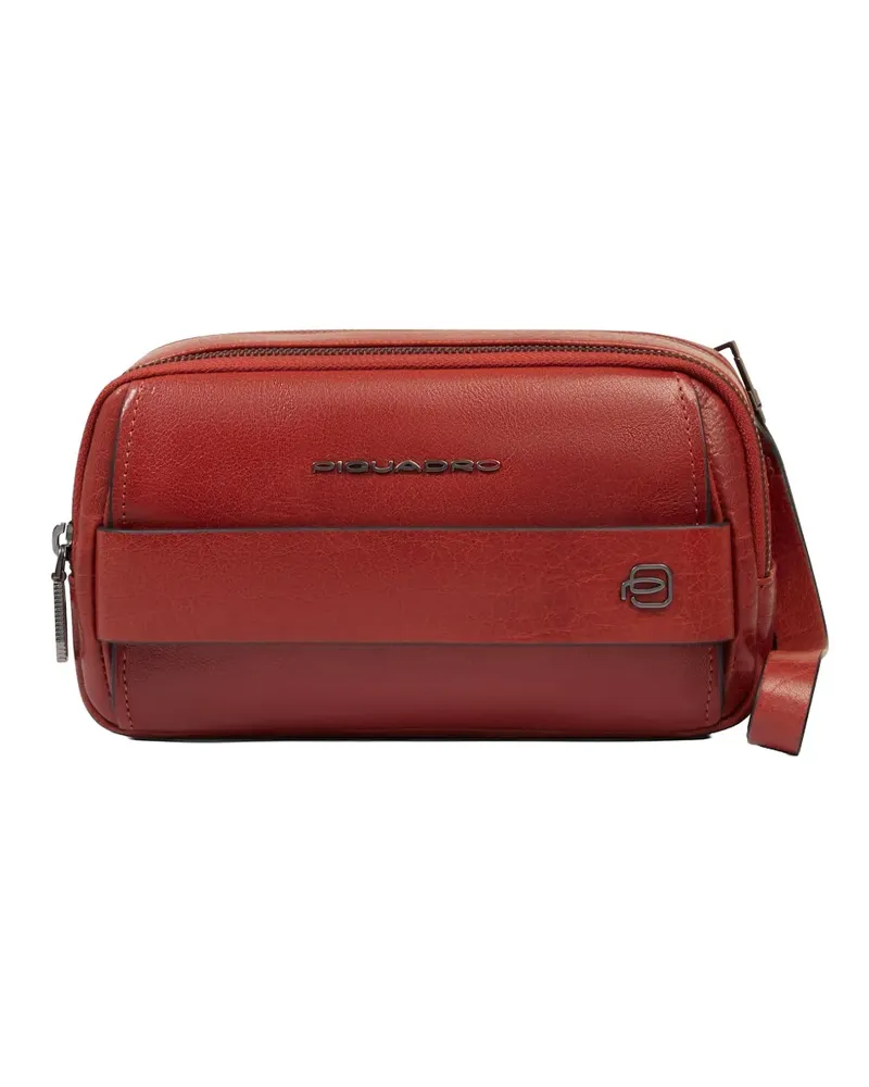 Piquadro Clutch mit Logo-Schild - Rot Rot