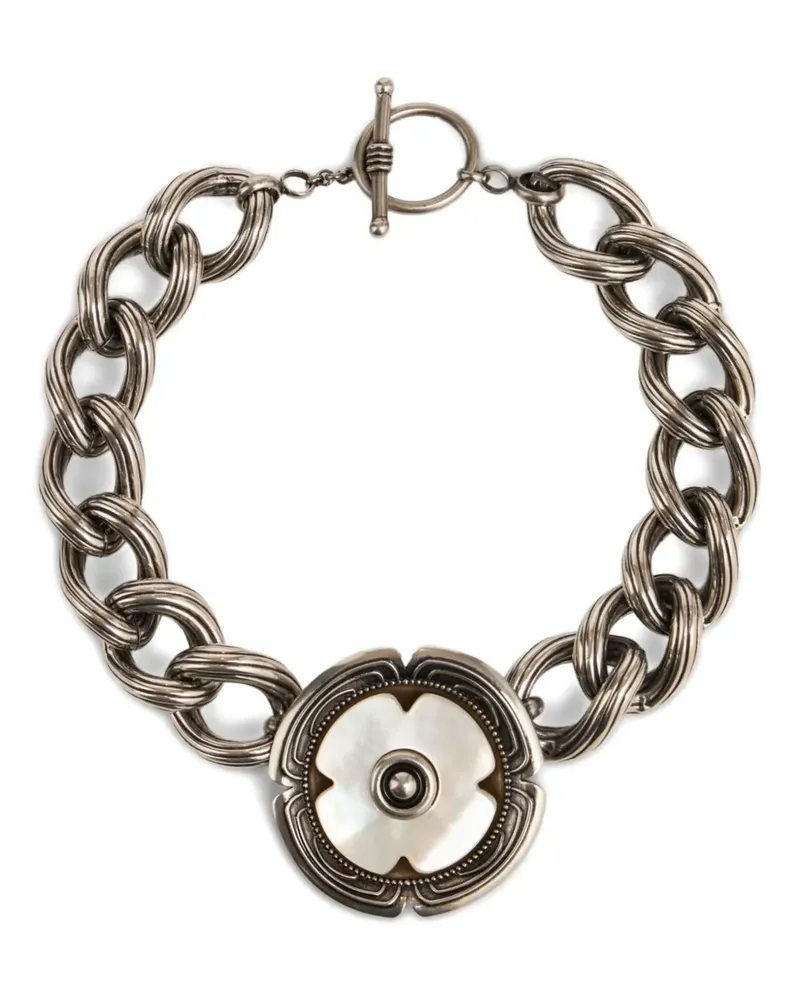 Etro Halskette mit Blumenmotiv - Silber Silber