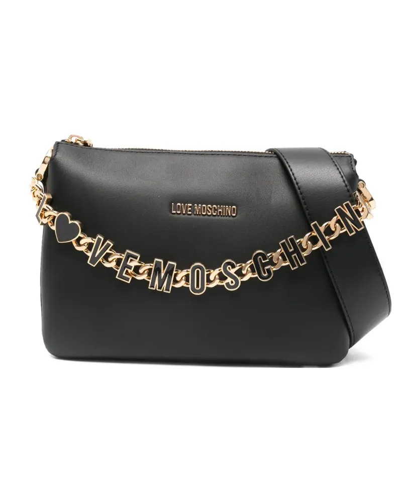 Moschino Handtasche mit Ketten - Schwarz Schwarz