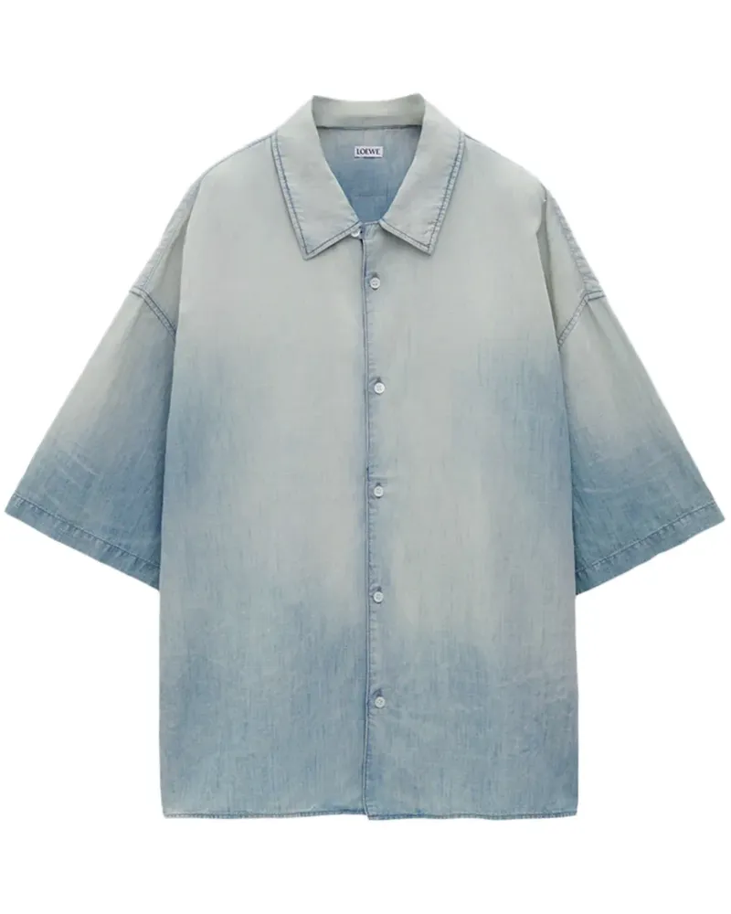 Loewe Hemd mit Bleach-Effekt - Blau Blau