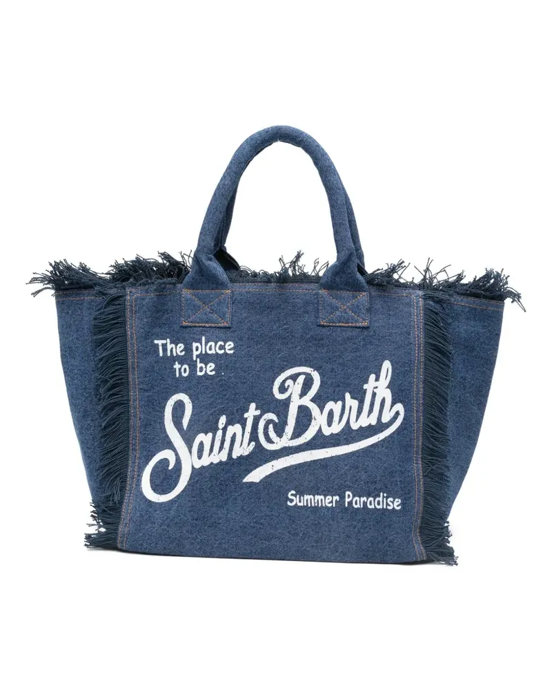 MC2 Saint Barth Vanity frayed-edge tote bag - Blau Blau