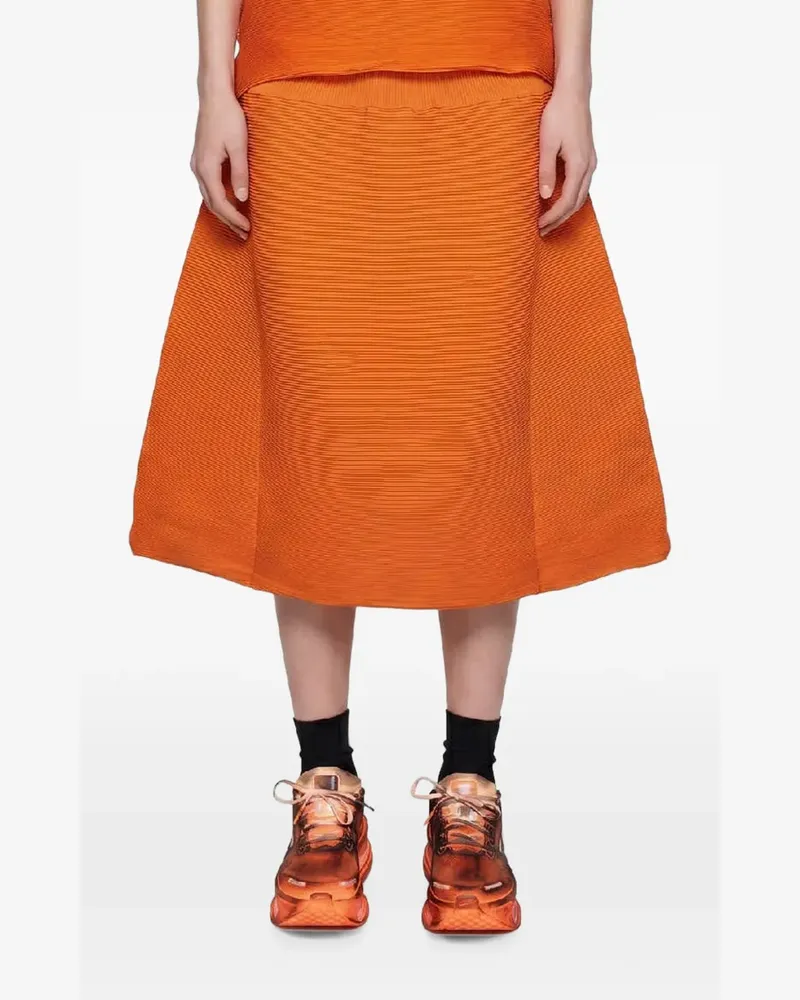 Melitta Baumeister A-line ripple midi skirt - Orange Orange