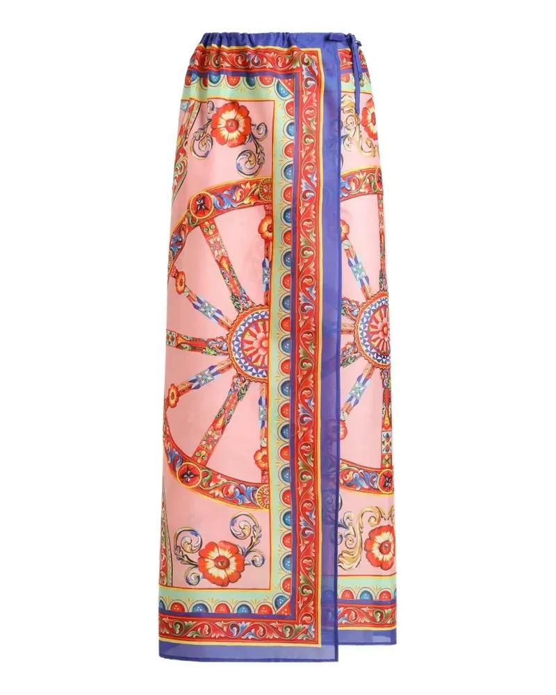 Dolce & Gabbana Baumwollsarong mit Carretto-Print - Rosa Rosa