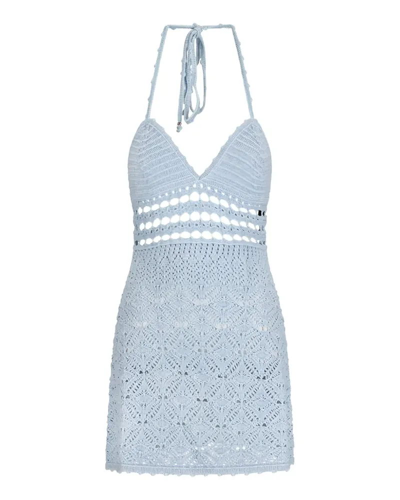 Retrofête Milene Minikleid aus Häkelstrick - Blau Blau