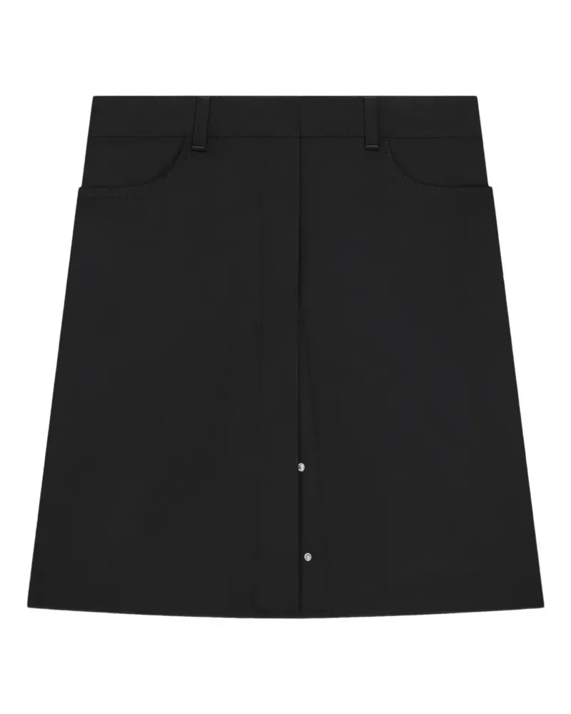 Courrèges Minirock aus Stretch-Twill mit Druckknöpfen - Schwarz Schwarz