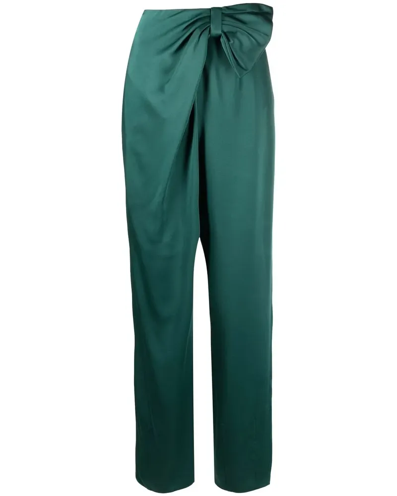 Alberta Ferretti Tapered-Hose mit Schleife - Grün Grün