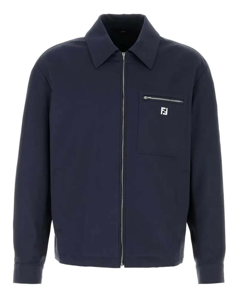 Fendi Hemdjacke mit Reißverschluss - Blau Blau