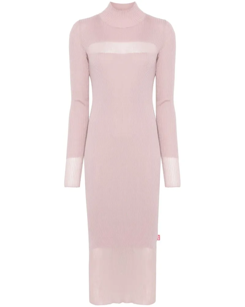 Diesel Midikleid aus geripptem Strick - Rosa Rosa