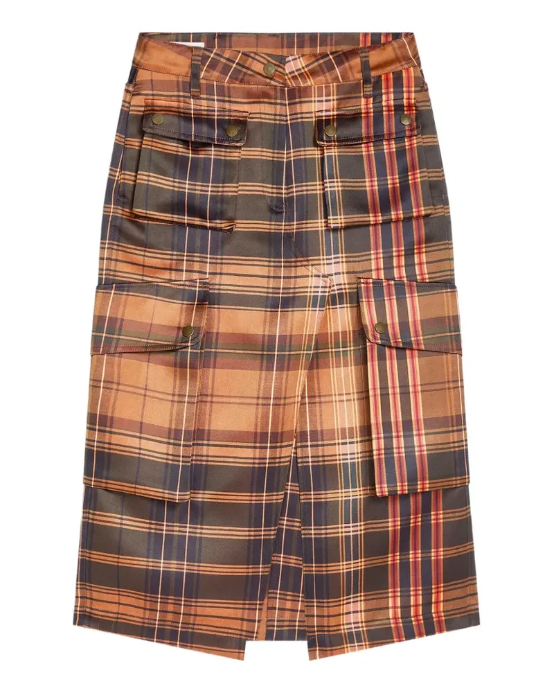 Dries van Noten Karierter Cargo-Midirock - Braun Braun