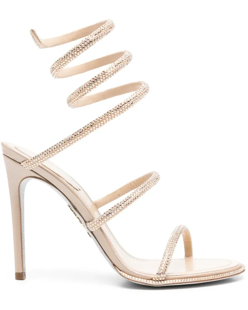René Caovilla Cleo Sandalen 100mm - Nude Nude
