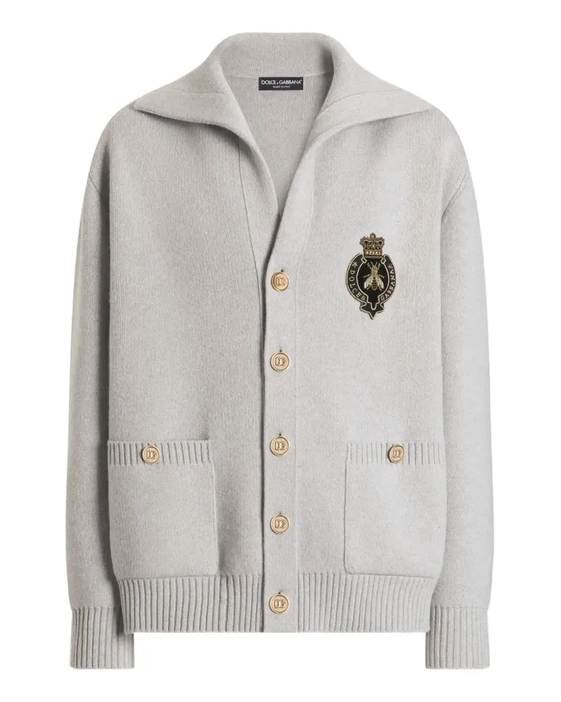 Dolce & Gabbana Schurwoll-Cardigan mit Stickerei - Grau Grau