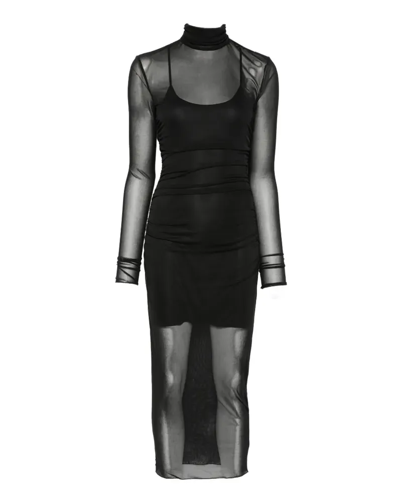 Aniye By sheer high-neck dress - Schwarz Schwarz