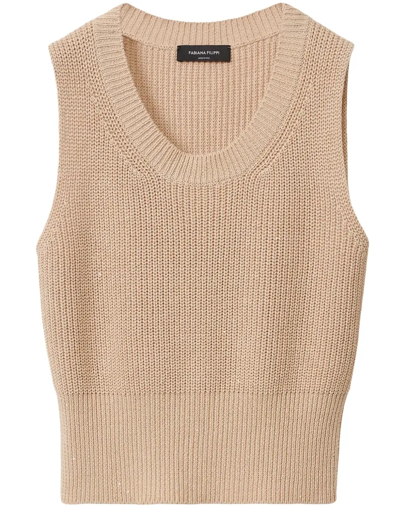 Fabiana Filippi Top mit geripptem Saum - Nude Nude