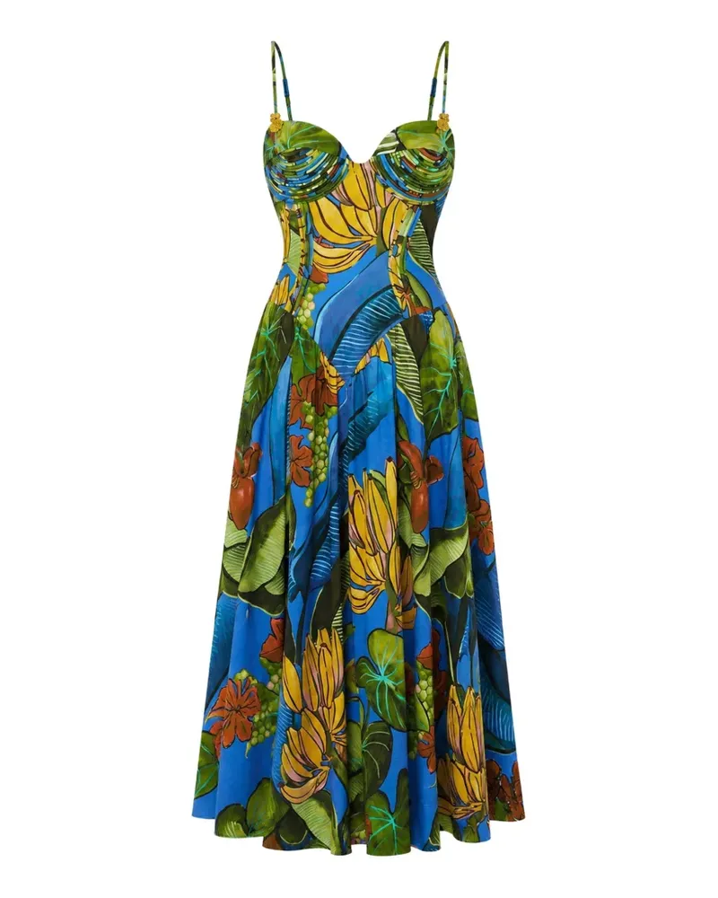 FARM Rio floral-print maxi dress - Blau Blau