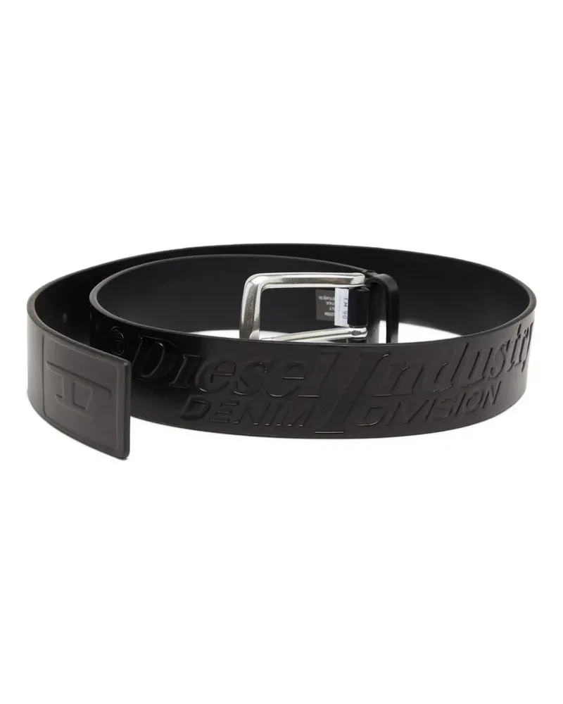 Diesel B-Flag-D Gürtel mit Logo-Prägung - Schwarz Schwarz