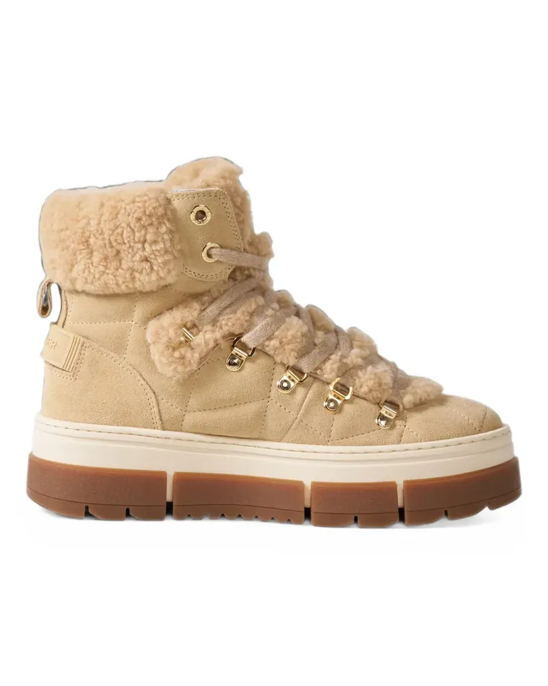 Bogner Vaduz shearling-trim ankle boots - Nude Nude